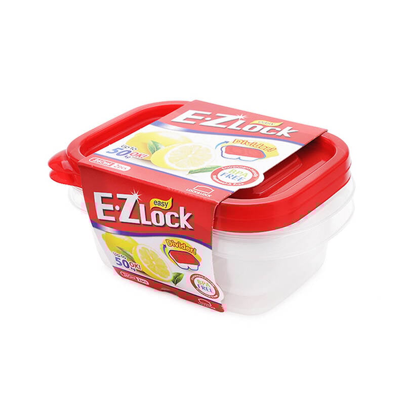 Bộ 2 Hộp Nhựa Ezlock Nắp Đỏ 260ML - HLE7204S, , large image number null